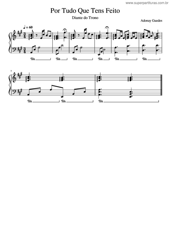 Partitura da música [Intro] Por Tudo Que Tens Feito – Diante Do Trono